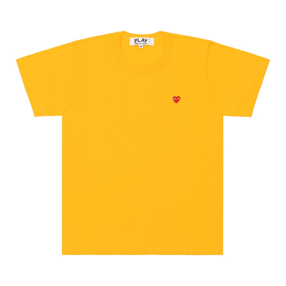 [정품] 꼼데가르송 PLAY 티셔츠 미니하트 반팔 (Yellow) -남녀 공용-
