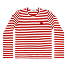 [정품] 꼼데가르송 PLAY 스트라이프 티셔츠 Red+White (남성)